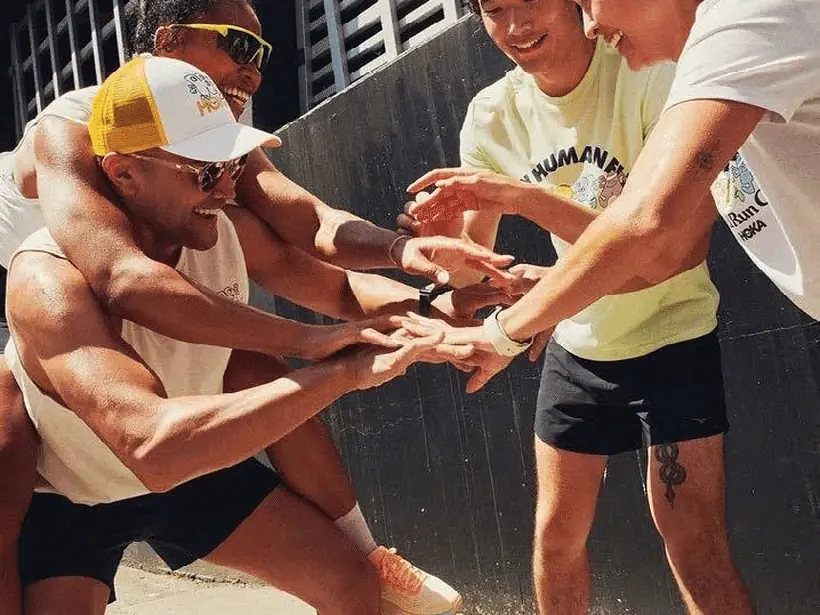 A group celebrating together