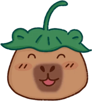 Maky wearing a leaf